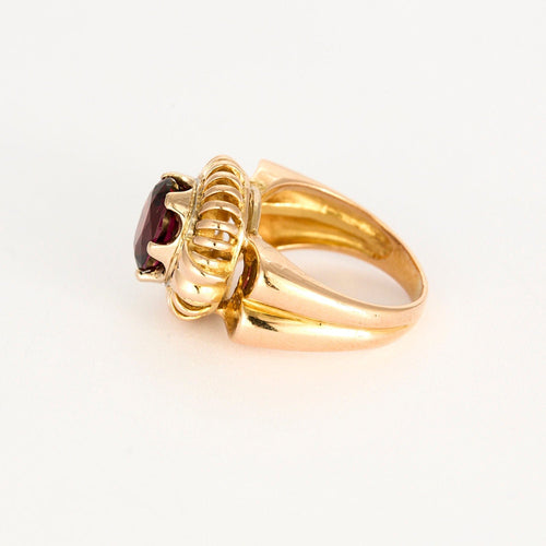 Bague 51 Bague à godrons vintage et grenat rhodolite 58 Facettes