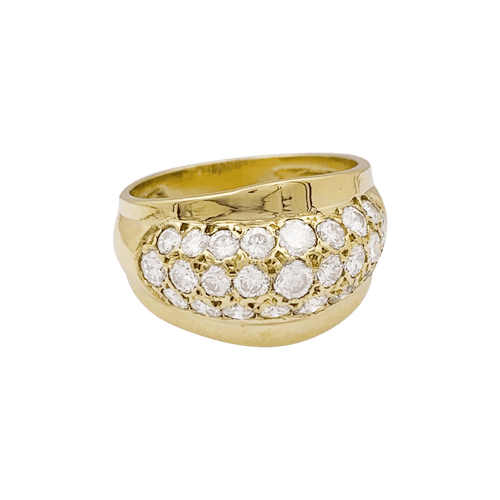 Bague 60 Bague or jaune, diamants. 58 Facettes 34449