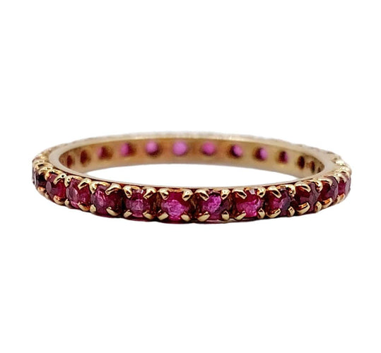 Bague 50 Alliance américaine or rubis ronds (circa 1950) 58 Facettes A05473
