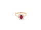 bague marquise en or jaune 18k sertie rubis 0.29ct diamants 0.45ct t56