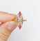 Bague 56 Bague marquise art deco or rose 18k diamant taille ancienne, diamants tailles roses, rubis et saphirs (circa 1920) 58 Facettes A05470