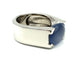 Bague 55 CARTIER. Collection "Tankissimo", bague or blanc et calécdoine 58 Facettes