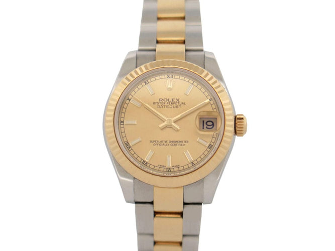 Montre montre ROLEX datejust champagne 178273 31 mm or & acier automatique 58 Facettes 249203