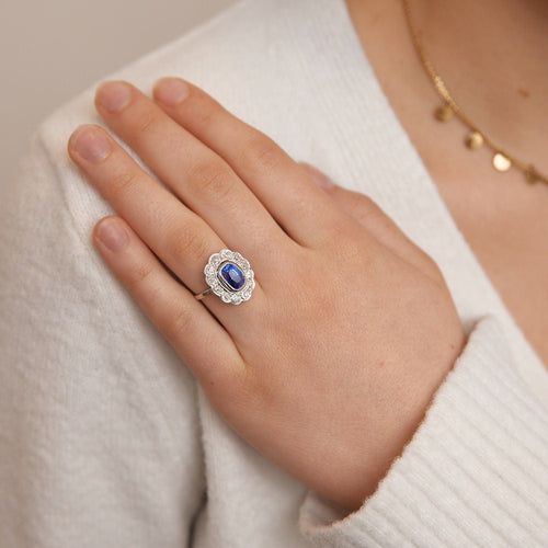 Bague 50 Bague Pompadour Saphir et Diamants 58 Facettes