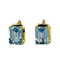 Boucles d'oreilles Boucles d'oreilles en or jaune avec aigues-marines et émeraude 58 Facettes 2505013