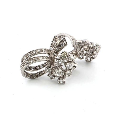 Boucles d'oreilles Superbes boucles d'oreilles en platine avec diamants 58 Facettes