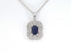 Pendentif Pendentif en or blanc avec diamants et saphir 58 Facettes 2350