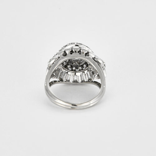 Bague 57 Bague dôme or blanc et diamants 58 Facettes LJ19