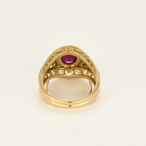 Bague 51 Bague en Or jaune & blanc 18k Rubis 58 Facettes MAN1917X2