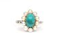 Bague 58 Bague Art Déco or blanc, turquoise et perles 58 Facettes 21751