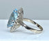 Bague Bague en or blanc 18 carats, aigue marine et 18 diamants 58 Facettes AB389