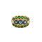 Bague 54.5 Bague or jaune, saphir, diamants et émeraudes 58 Facettes GU282