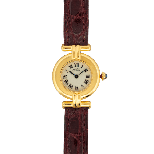 Montre Cartier - Montre Must Colisée cadran ivoire à chiffres romains en vermeil 58 Facettes