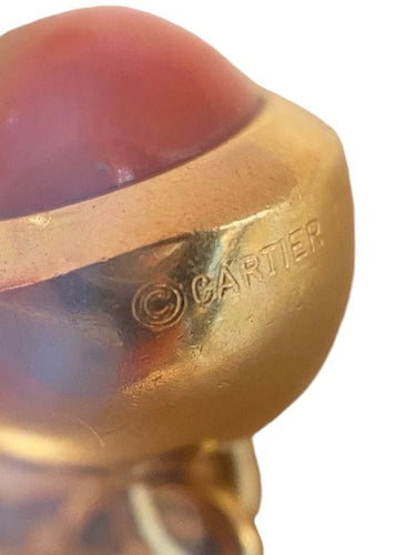 Boutons de manchette CARTIER - Paire de boutons de manchettes corail 58 Facettes
