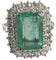 Bague 51 Bague cluster avec émeraude colombienne naturelle certifiée HRD de 3,45 cts en or blanc 58 Facettes E24