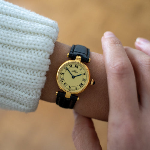 Bracelet Cartier Must Vendôme - Lemon roman dial - SM 58 Facettes