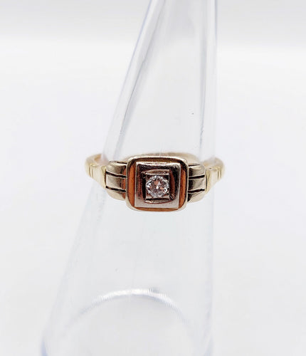 Bague 49.5 Bague Art Déco or deux tons, diamant 58 Facettes A05340