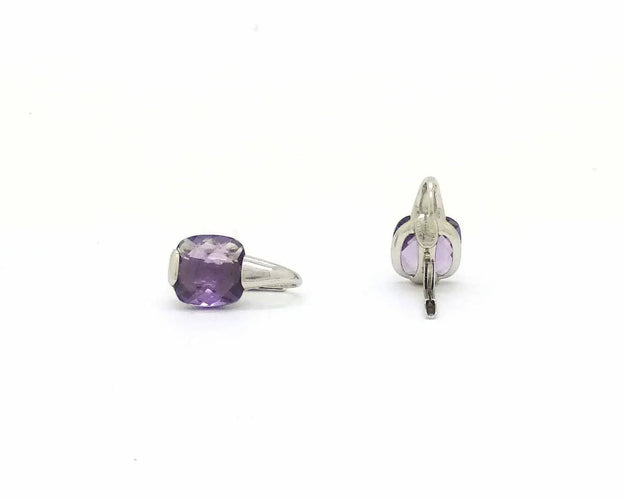 Boucles d'oreilles Boucles d'oreilles en or blanc avec améthyste 58 Facettes 6587