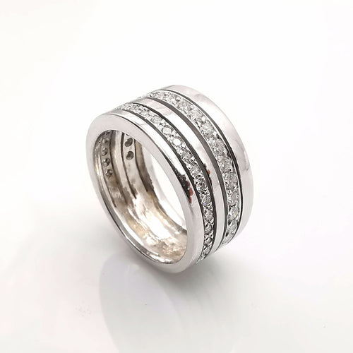 Bague Bague en or blanc diamants 58 Facettes