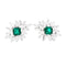 Boucles d'oreilles Paire de clips d'oreilles en or blanc, émeraudes et diamants 58 Facettes 34497