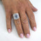 Bague 57 Bague Art Déco - Or blanc, aigue-marine et diamants 58 Facettes