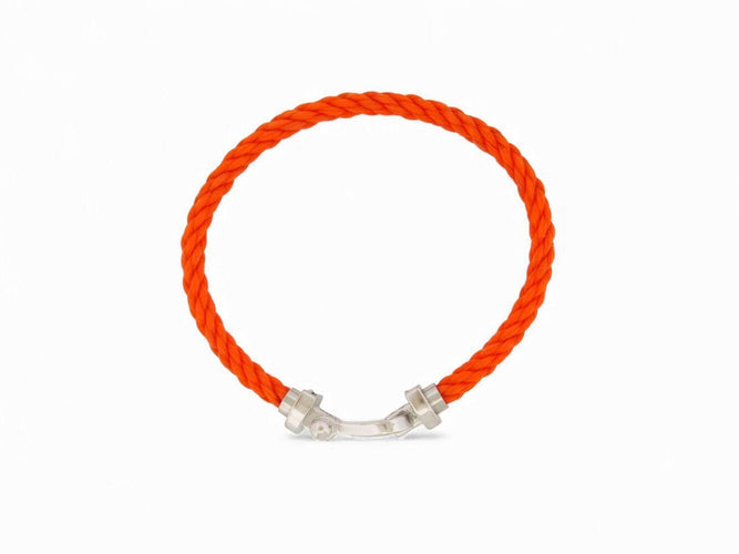 Bracelet bracelet FRED force 10 gm 0b0005 manille en or blanc 18k 2 cordons 58 Facettes 271113
