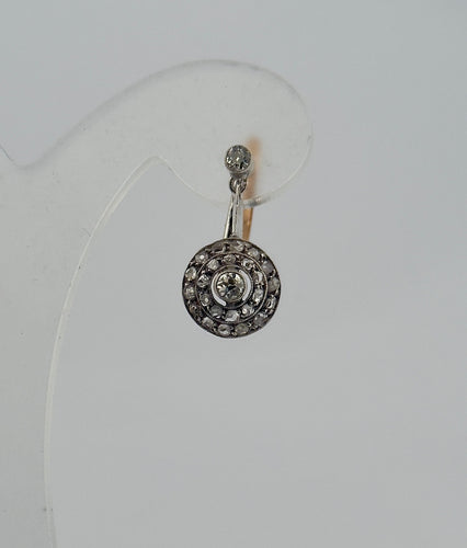 Boucles d'oreilles Boucles d’oreilles anciennes en diamants, or et argent 58 Facettes