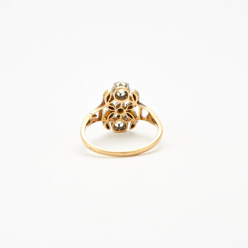 Bague 54 Bague or jaune et gris sertis de diamants 58 Facettes 240029
