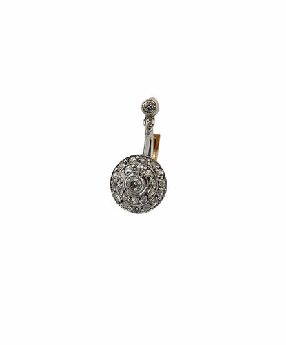 Boucles d'oreilles Boucles d’oreilles anciennes en diamants, or et argent 58 Facettes