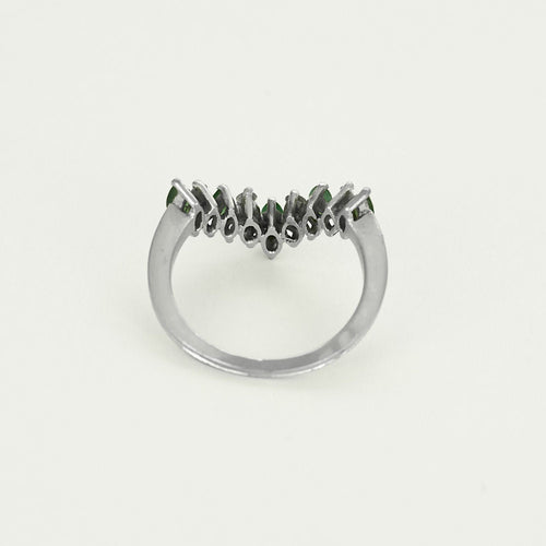 Bague 49,5 Bague aigrette en or blanc, émeraudes et diamants 58 Facettes ALB1856X3