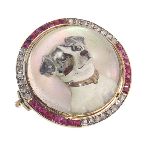 Montre Symbole d'affection : un Jack Russell Terrier en pierres précieuses 58 Facettes 21007-0047
