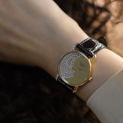 Montre Montre Chopard Yin et Yang en or jaune et gris 18K - 1,50 ct de diamants - Mecanique calibre 839 - Vers 1970 - 31 mm 58 Facettes FB10608