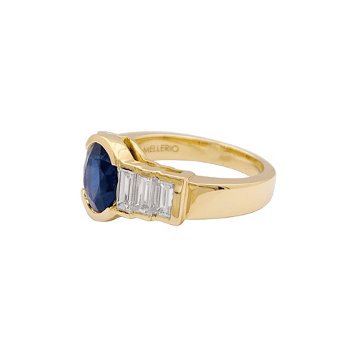 Bague 51 Bague Mellerio en or jaune saphir et diamants. 58 Facettes 34366