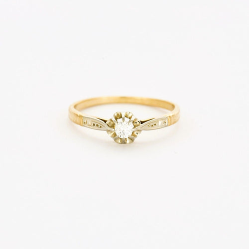 Bague 55 Bague solitaire diamant or jaune et blanc 58 Facettes