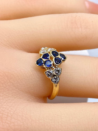 Bague 51 Mauboussin - Bague en or jaune 18 carats et saphirs et diamants 58 Facettes AB670