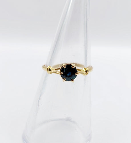 Bague 51 Bague - Solitaire vintage en or 18k et saphir naturel 0,50 carat 58 Facettes A06640