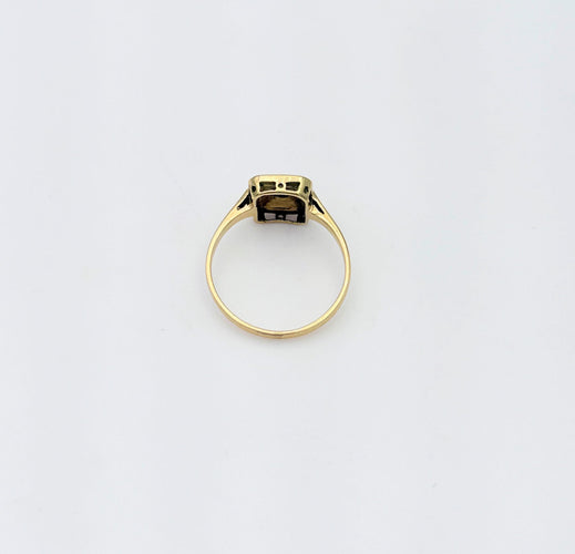 Bague 55 Bague style Art Déco or, rubis, diamants taille rose 58 Facettes