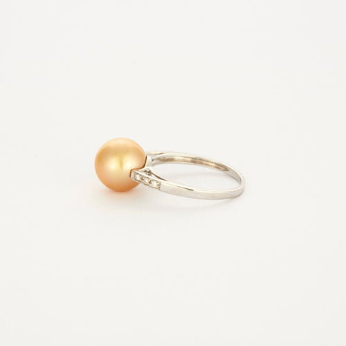 Bague 52 Bague or blanc perle Gold avec diamants 58 Facettes 519274