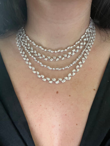 Four layers Diamond Cocktail High-end necklace
