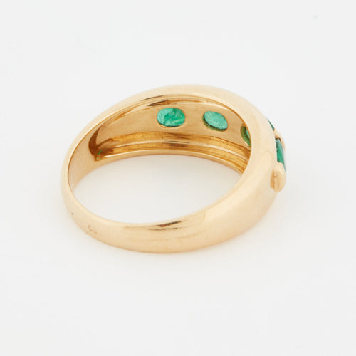Bague 60 BAGUE OR JAUNE ÉMERAUDES 58 Facettes Ref 9061/18