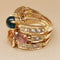 Bague BULGARI - Bague Allegra en or jaune, pierres de couleur et diamants 58 Facettes