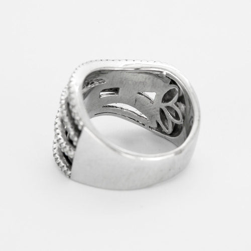 Bague 55 Bague or blanc diamants 58 Facettes RL05