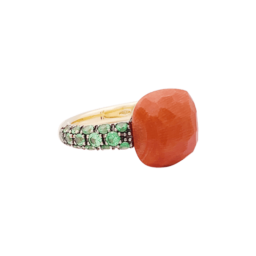 Bague 49 Bague Pomellato "Capri" en or rose, corail et tsavorites. 58 Facettes 34455