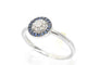 Bague 54 Bague en or blanc avec diamants et saphirs 58 Facettes 2314