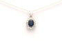 Pendentif Pendentif contemporain en or blanc 18 carats serti d'un saphir et de diamants "taille" brillant (+-0.3ct) 58 Facettes 21989