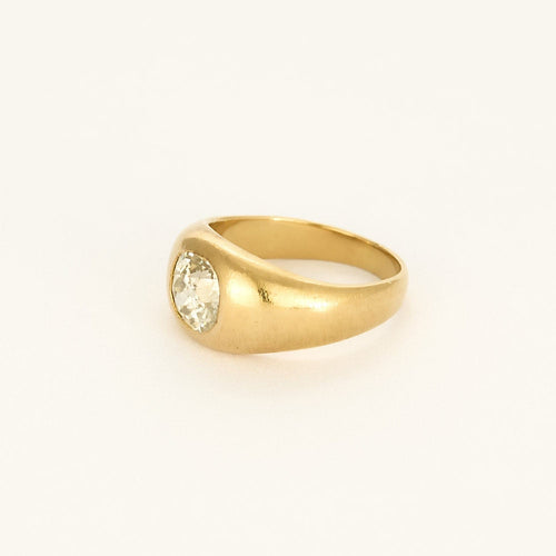 Bague 43 Bague chevalière en or jaune et diamant taille ancienne 58 Facettes PAL28682