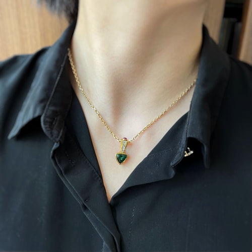 Pendentif Pendentif - Or, Diamants, Rubis & Tourmaline verte 58 Facettes 250168R