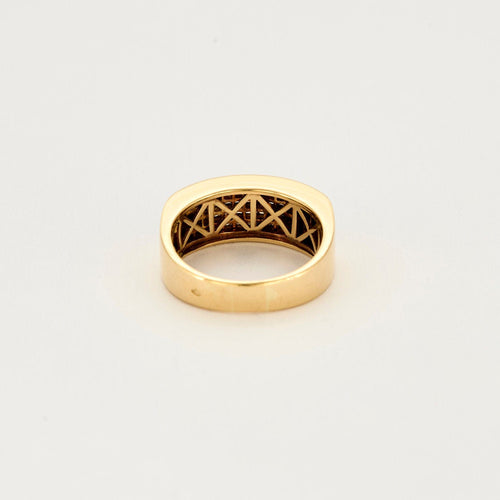 Bague 57 Bague jonc or jaune et diamants 58 Facettes GU252-1