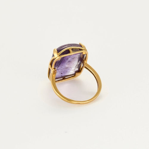 Bague 51 Bague Cocktail en or jaune et améthyste 58 Facettes PRG1867