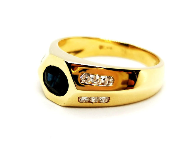 Bague 63 Bague Or jaune Saphir, Diamant 58 Facettes 1242237CN